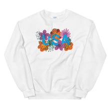 Load image into Gallery viewer, Floral USA Unisex Sweatshirt