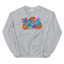 Load image into Gallery viewer, Floral USA Unisex Sweatshirt
