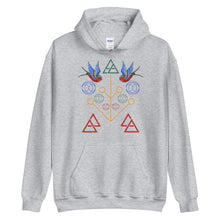 Load image into Gallery viewer, Geometric Swallow Unisex Hoodie
